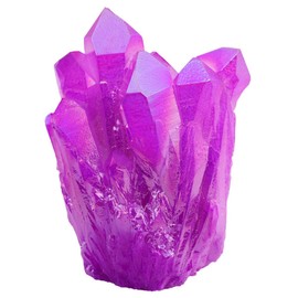 KYEYGWO Natural Rock Crystal Titanium Coated Crystal Quartz Cluster Specimen Gemstone Figure Decoration, Irregular Natural Piece Healing Reiki Stone Decoration, Light Purple
