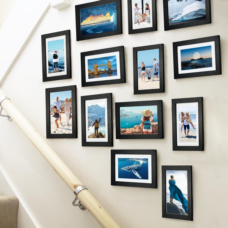 4pcs 6x4in Photo Frame Black Picture Frame Wood Frame Poster