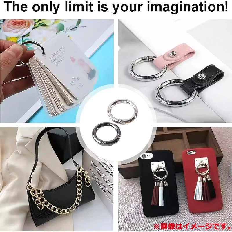 Audiofan Round Carabiner Key Ring Keychain 6 Pcs Outer Diameter