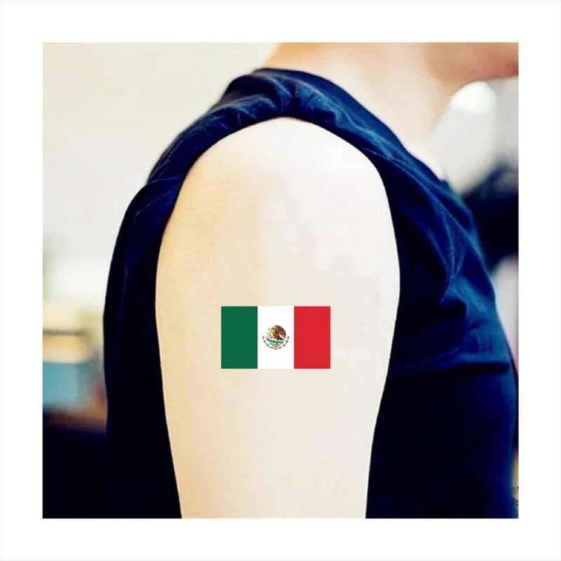 Womaha 30 Sheets Mexico Flag Temporary Tattoos Fans Face Tattoo