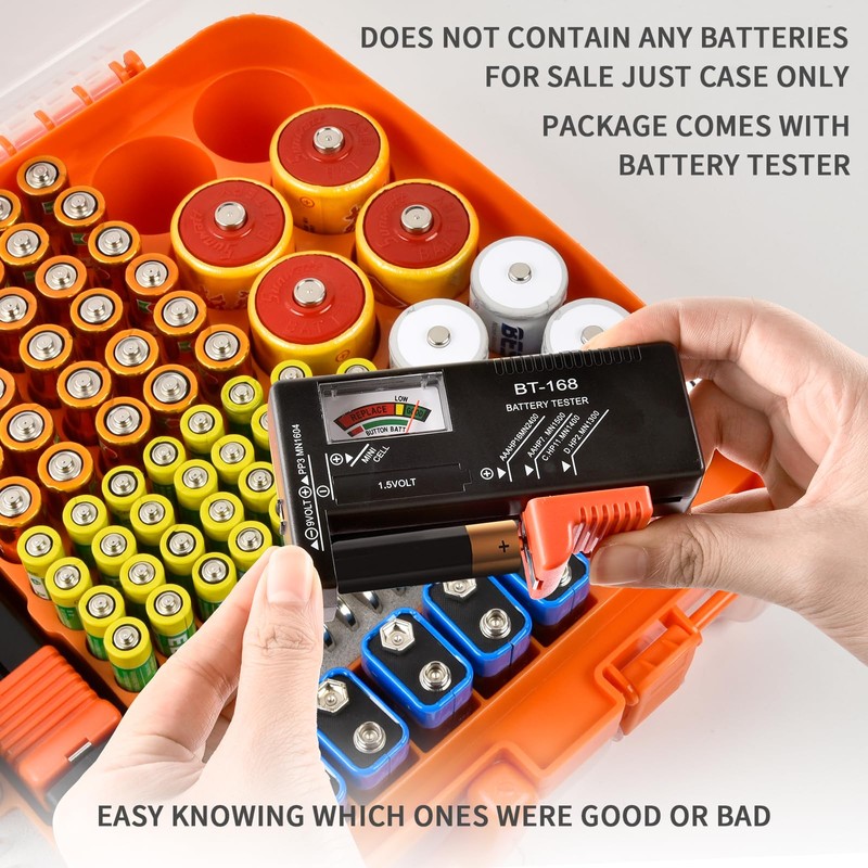 Aptbyte Battery Organizer Storage Holder Box Case with Tester- 269