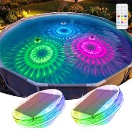 NIORSUN Floating Solar Pool Lights(2 Pack), IP68 Waterproof Solar Powered Pool Lights with Remote Control & Timer, 9 Lighting Colors& 3 Modes Floating Light for Inground Above Ground Pool, Hot Tubs