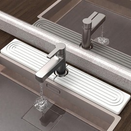 DULCE DOM Stone Drying Mat for Kitchen Foldable, Absorbent Diatomaceous Earth Bath Mat Quick Dry for Kitchen Dishes Bottles Cups Bathroom