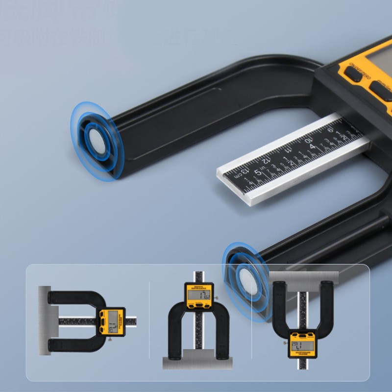 Digital Depth Gauge 0.01mm Resolution Woodworking Height and Depth Measurement