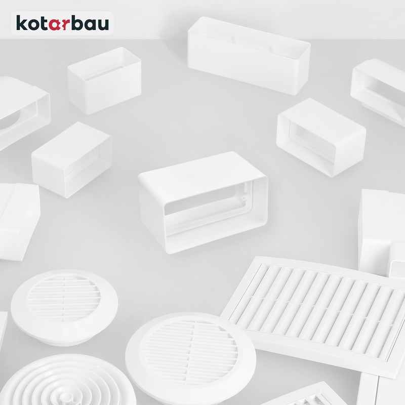 KOTARBAU® Ventilation System Connector 110mm x 55mm Flat Duct Rectangular