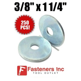 Redding Fasteners (QTY 250) 3/8" x 1-1/4" OD Extra Thick .125 Zinc Plated Heavy Fender Washers