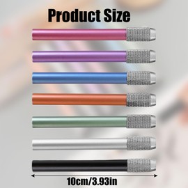 Symphonyw Pencil Extension, Pack of 7 Metal Double-Ended Pen Extension, Pen Holder, Pencil Extender for School, Painting Studio, Writing Instrument (Multicoloured 7 Pieces)