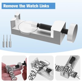 Watch Link Removal Kit, Watch Band Adjustment Tool Kit, Watch Link Strap Pin Removal Tool, Watch Sizing Tool Kit for Watch Bracelet Adjustment Resizing, Watch Pin Pusher Removal Tool