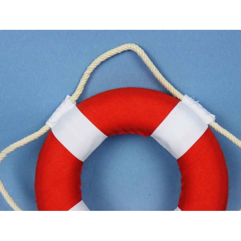 Hampton Nautical Vibrant with White Bands Life Ring Decoration, 6",