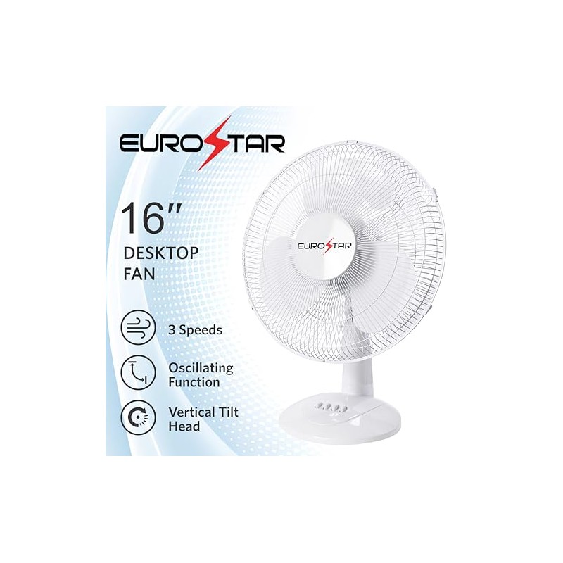 EUROSTAR 16" Oscillating Desktop Fan