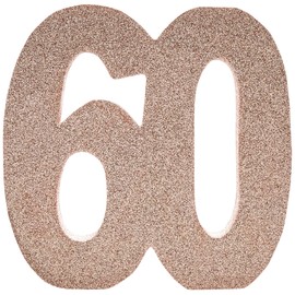 Number 60 Glitter Table Decoration Rose Gold| Table Centrepiece | Table Decorations Centrepiece | 60th Birthday Decorations | Pack of 1 | 20cm |H126