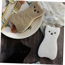 Healeved Lightweight 8pcs Cartoon Cat Design Bowl Cleaning Sponges Thicken 3-Layer Kitchen Sponge for Home