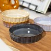Set Of 4 Reactive Glaze Round Oven Dishes Ceramic Dark