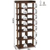 HOMEFORT 7-Tier Wood Shoe Rack, Double Rows Shoe Shelf, Shoe