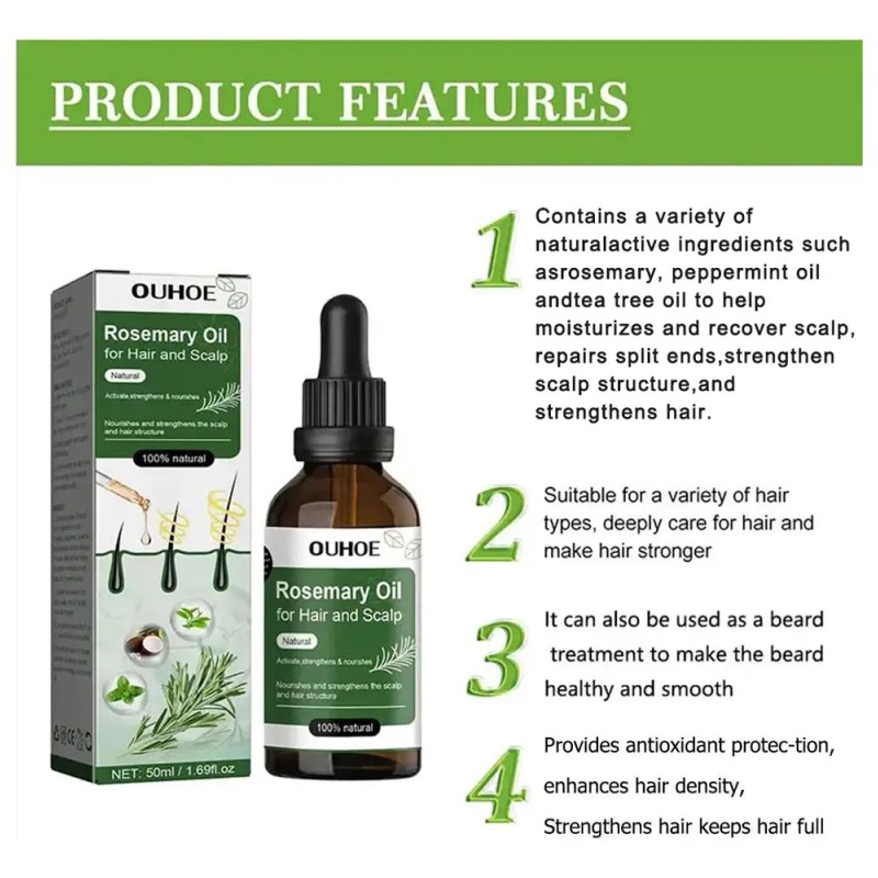 Aceite De Romero Ouhoe Para Cabello Y Cuero Cabell