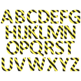 Alphabet Letters “D”- Durable Vinyl Floor Marker by Graphical Warehouse- Wall, Floor, or Mailbox Marker (8" (5 Pack), Black/Yellow)