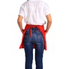 Jenngaoo 3-Pack Waist Aprons for Women Men, Red, Kitchen Restaurant