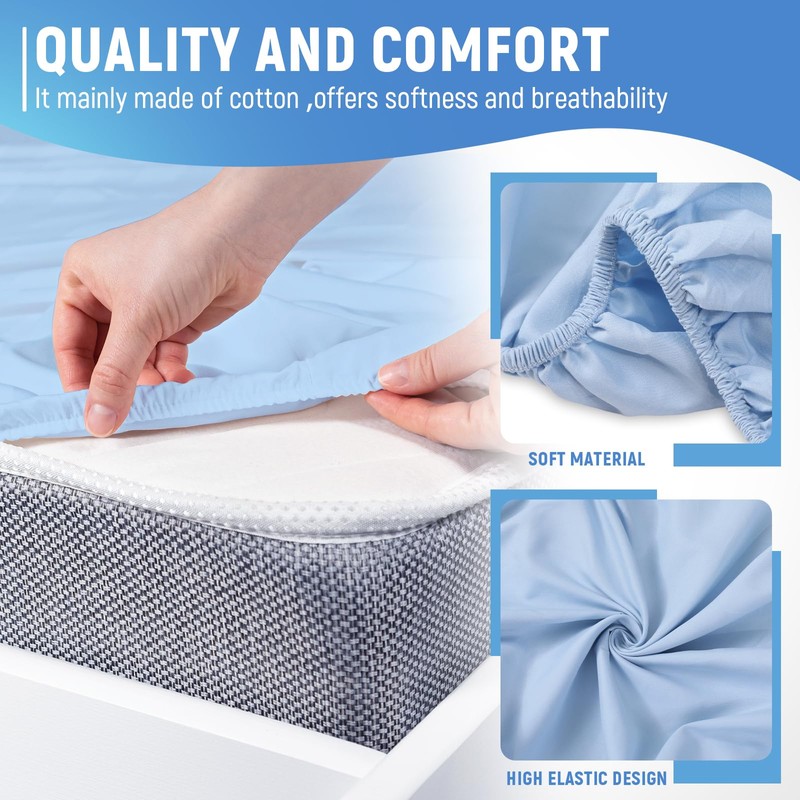 SmoothNovelty 4 Pcs Hospital Bed Sheets Set, Soft Knitted Standard