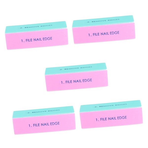 HONMEET 5pcs Sponge Nail Files for Women Four Sided Nail