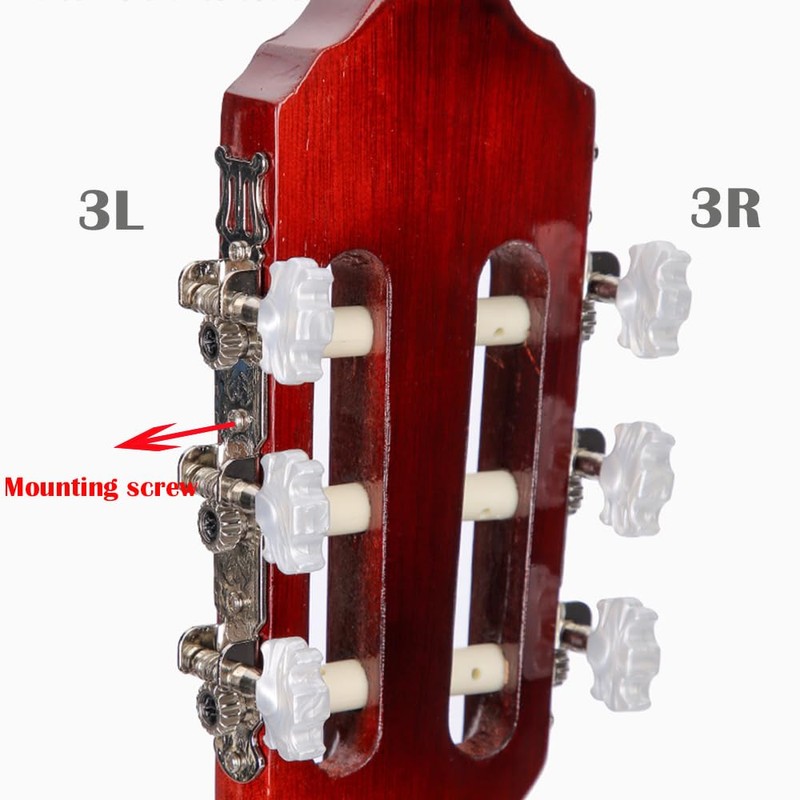 Classical Guitar String Tuning Pegs Silver Guitar Machine Heads Set