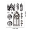 GLOBLELAND Retro Gothic Door Window Transparent Stamps for Scrapbooking Gothic