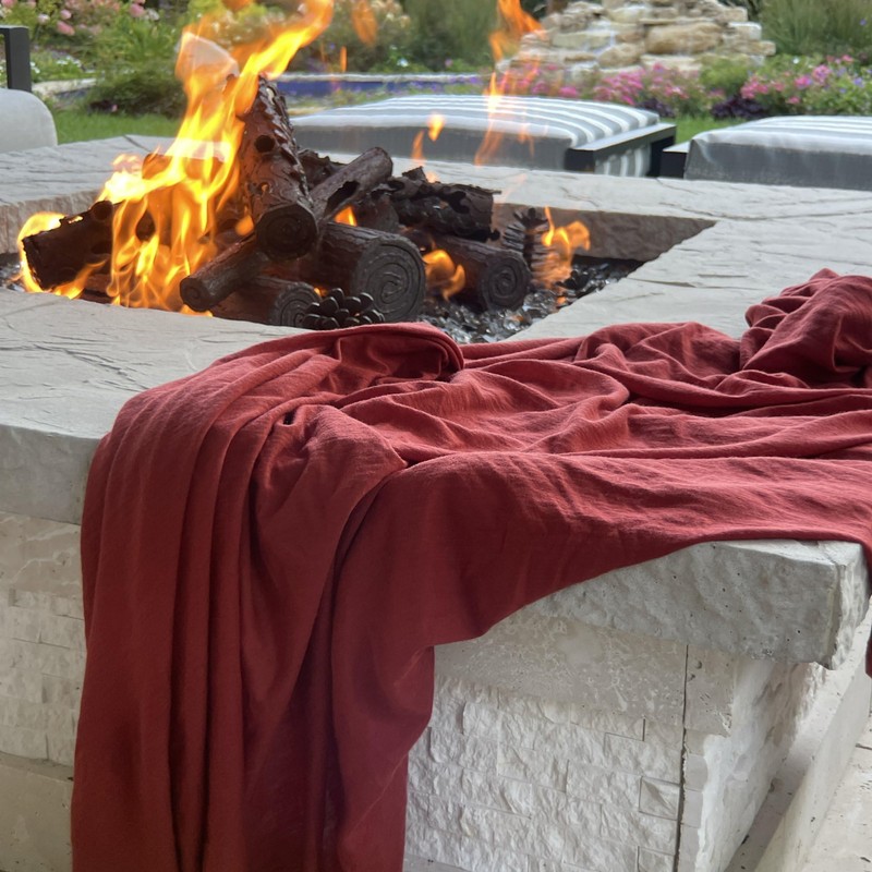 Cocoon Travel Blanket Merinowolle/Seide - dark terracotta