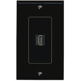 1 Port HDMI Wall Plate-1 Gang Black/Black