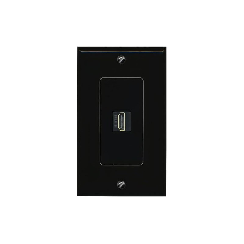 1 Port HDMI Wall Plate-1 Gang Black/Black
