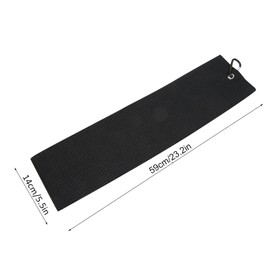 POENVFPO Premium-Golfhandtuch mit Karabinerhaken, Schweißabsorbierendes Baumwoll-Waffelmuster-Golfhandtuch Zum Reinigen von Golfballschlägern, Puttereisen (Black)
