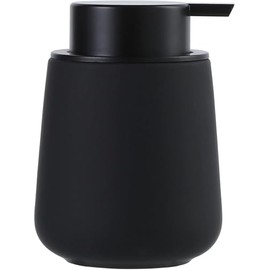 BosilunLife Ceramic Dish Soap Dispenser for Bathroom 12ounce Refillable Liquid Hand Soap Dispenser for Essential Oil, Lotion Dispenser with Pump(Rubber Paint Black Liquid)