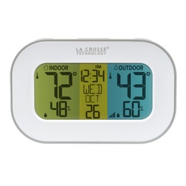 La Crosse Technology 308-148 Wireless Temperature Station with Tri-Color LCD, White