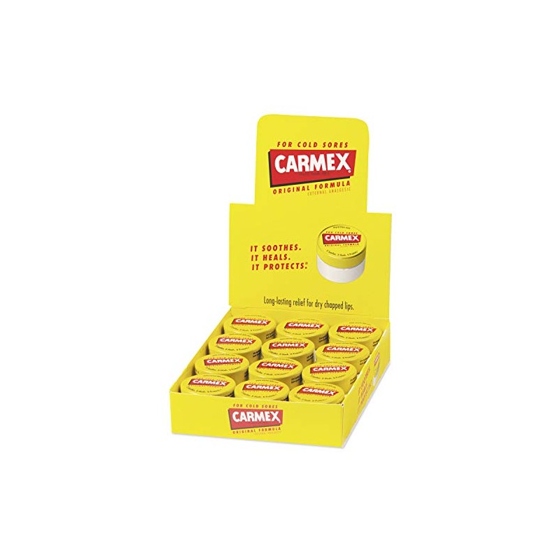 Carmex Bálsamo labial hidratante, sabor original, tarro de 0.25 onzas,
