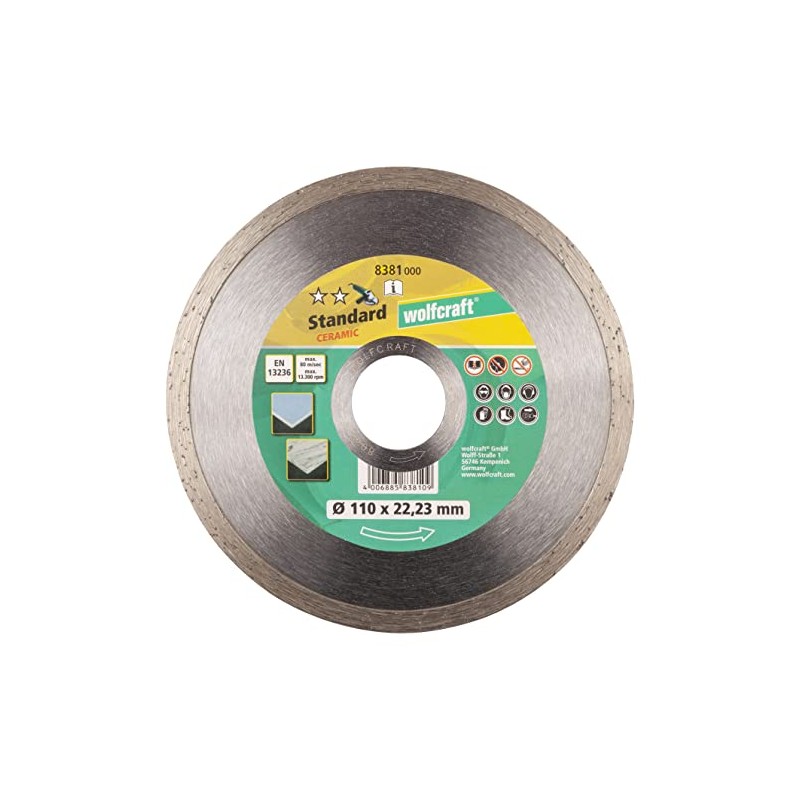 wolfcraft Diamond Cutting Disc "Standard Ceramic" for Angle Grinders I