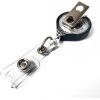 KEY-BAK MINI-BAK Retractable Badge Holder with Swivel Bulldog Clip, Black,