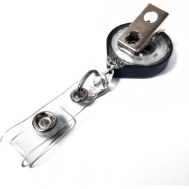 KEY-BAK MINI-BAK Retractable Badge Holder with Swivel Bulldog Clip, Black, 36"