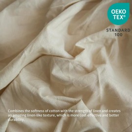 BISELINA French Linen Bed Skirt with Pleated Frills 22-Inch Tailored Drop Natural Flax Cotton Blend Dust Ruffle Soft Cozy Farmhouse Bedding (22" Queen, Linen)