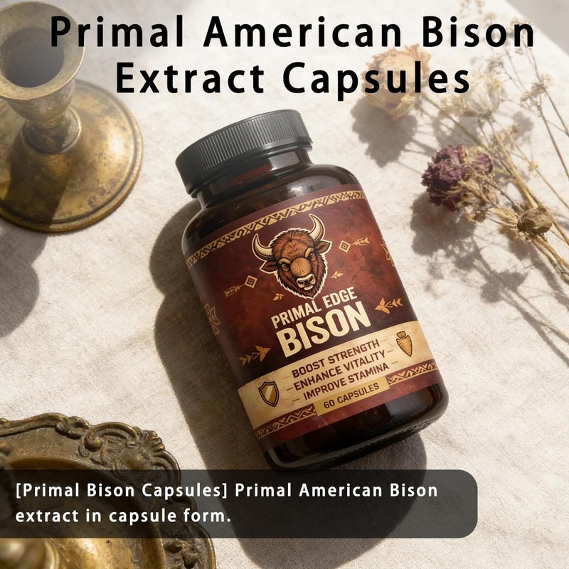 Primal Edge Bison, Primal American Bison Extract Capsules – 60