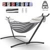 Two-Person Hammock with Adjustable Stand – 600 lb Capacity for