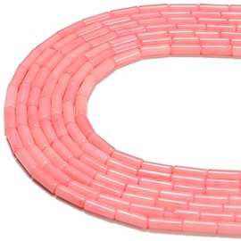 JM Design Pink Bamboo Coral Tube Beads Size 3x9mm 15.5'' Strand for Jewelry Making