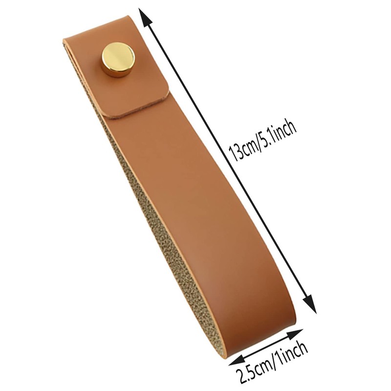ZZLZX 4PCS Artificial Leather Strap Hangers Wall Mounted Leather Hooks,