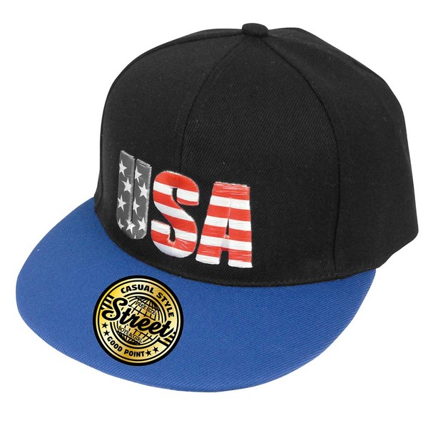 Zip Corporation 82913 Hat, Cap, Men's, Women's, Stylish, Logo, Flat Brim, B-type Cap, USA (Snapback Adjustment, Gold Stickers)