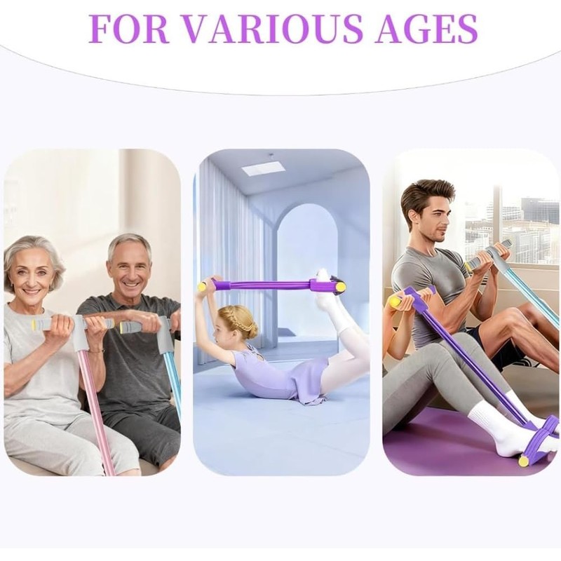 Genérico Multifunction Elastic Yoga Resistance Band with Handle,Pedal Resistance Band
