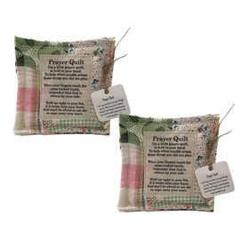 BetLight 2PCS Mini Prayer Quilt with Cross Inside, Inspirational Patchwork Square, 10.6 x 10.6 cm/Vintage Pattern
