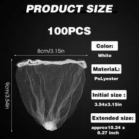 Tyqour 100 Stück Einweg Sink Filter Küchenspüle Sieb Tasche Einweg Filter Net Sieb für Spülbecken Elastische Waschbecken Siebbeutel Abflusssieb Netz Polyester WaschbeckenSieb für Küchewaschbecken Bad