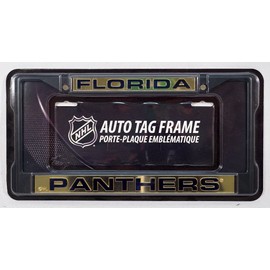 Florida Panthers Metal Laser Cut Black License Plate Frame