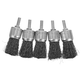 TEHAUX 5pcs Drill Wire Brush Durable Abrasive Wheel Brushes for Cleaning Rust Stripping Grinding Ergonomic Handle for Comfortable Use Home Repairs Woodworking