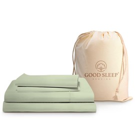 Good Sleep Bedding King Size Bed Sheets - 4 Pc Set, 100% Egyptian Cotton Sheets King, 1000 Thread Count Sheets King Size, Soft King Bed Sheets Set, 16" Deep Pocket King Size Sheets Set - Sage Green