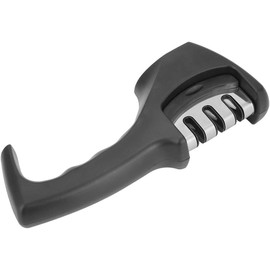 Estink Afilador de Cuchillos Manual 3 en 1, Molinillo de Cuchillos de Acero de Tungsteno de Cerámica ABS con 3 Etapas de Afilado para de Cocina y Tijeras Cocineros Caseros