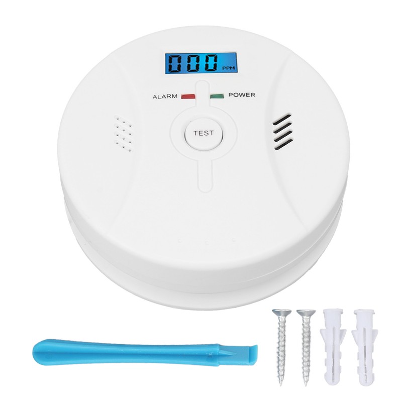 Monoxide Detector Easy Mounting Test Hush Button Dual Sensors Battery