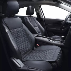 N/A 2PCs Front Car Seat Covers Leather Car Seat Protector Breathable Universal Black